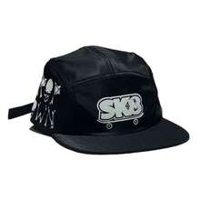 Black Graphite Five Panel Cap On - Black Sk8 - View 3
