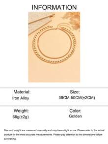 2pcs/Set Minimalist Versatile High-End Metal Chain Double-Layer Necklace, Retro Fashionable Choker Necklace Suitable For Daily Wear And Party Occasions - Gold - View 5