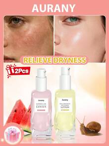 AURANY Bộ sữa dưỡng thể phục hồi da ốc sên và sữa dưỡng thể dưa hấu, bộ sữa dưỡng thể dưỡng ẩm sâu và làm sáng da chứa dịch nhầy ốc sên và chiết xuất dưa hấu, sữa dưỡng thể nuôi dưỡng và phục hồi da phù hợp với mọi loại da, nhẹ nhàng và không gây nhờn rít, chăm sóc da hàng ngày. - Nhiều màu - Xem 1