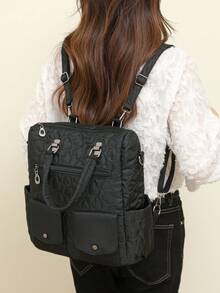 Diebstahlsicherer Vintage gesteppter Nylon Damen Rucksack; Multifunktionale Mode Alltagstasche; Mehrfach-Taschen leichte Reisetasche; Große Kapazität minimalistische Schultasche; Praktischer Rucksack, geeignet für Studenten, Krankenschwestern, Lehrer, Geschäftsleute, Reisen, Geschäftsreisen, tägliches Pendeln, Einkaufen, Büro, Dating, Wandern, Training, Arbeit, Geburtstagsgeschenke, Feiertagsgeschenke, - Verschiedenfarbig - Übersicht 12