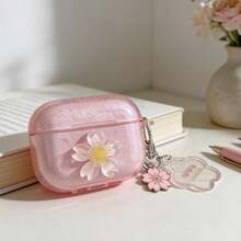 Pink Cherry Blossom Design Protective Case Compatible With Apple , Anti-Scratch And Anti-Drop Cover - Transparent Powder - View 4