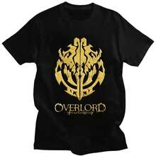 Custom Male Overlord Anime T Shirt Short Sleeve Cotton T-Shirt Leisure Ainz Ooal Gown Skull Tee Slim Fit Clothes - Black - View 7