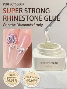 20g Transparent Nail Diamond Glue, Super Sticky, Suitable For 3D Stone Decoration, Charm, Flowers, Artificial Crystal Diamond Jewelry, Acrylic DIY Nail Stickers, Transparent Sticky UV Gel Nail Polish, Recommended Perfect Color - 20g - 查看 8