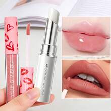 YOUNG VISION 2pcs Lip Makeup Set: 1pc Fruity Moisturizing Lip Balm, Waterproof, Anti-Chapping, Exfoliating & 1pc Mini Matte Velvet Liquid Lipstick, Suitable For Daily, Office, Commuting, Travel - Multicolor - View 5