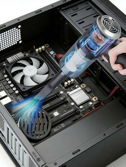 Mini High-Power Laptop Vacuum Cleaner, Wireless Handheld Vacuum Cleaner, Rechargeable Via USB, Ideal For Cleaning Keyboards And Desktop Computers, Can Be Used On Car Seats, Sofas, Floors, Carpets, And Surfaces To Remove Dust, 1800mAh, Computer Cleaning Accessories