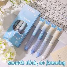 34件套（4支笔+30支笔芯）治愈系蓝白渐变高品质蝴蝶按压式中性笔，0.5mm流畅墨水，柔软防滑笔握，适合学生和考试使用，可爱文具礼品 - 夢蝶4+30筆芯 - 查看 10