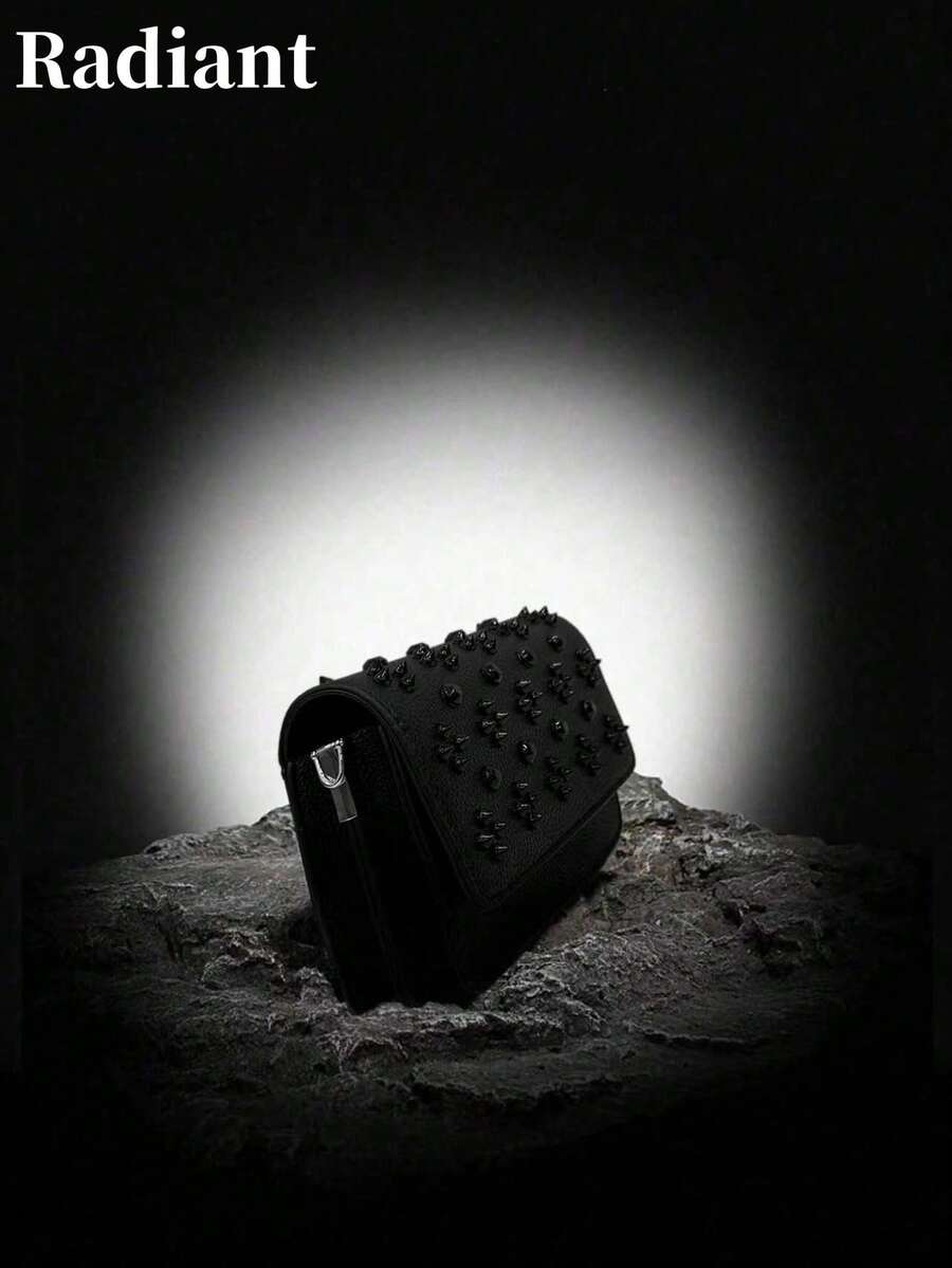 Women's Luxury Custom Letter Small Crossbody Chain Bag - Black - Black - View 1