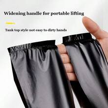 50/100个装T恤袋，黑色塑料提手袋，适用于杂货店和零售店，加厚黑色垃圾袋，垃圾收纳袋，家用一次性垃圾袋，尺寸：12.6x20.5/13.8x21.7/15.8x23.6英寸 - A - 查看 4