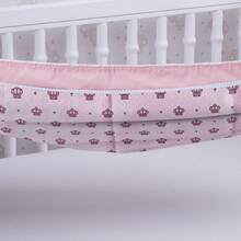 Redinha de Berço para Bebê | Tricoline Estampado | 1 Peça - COROA ROSA - Visão 3