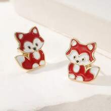 Cute Cartoon Dog Shaped Earrings, Fashionable And Elegant Women's Earrings, Perfect Refined Gift For Birthday Parties - Gold - View 4