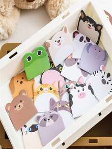 240 piezas Notas adhesivas con formas de animales lindos, tarjetas de notas, papel de notas, bloc de notas (20 piezas/libro, 12 libros) - Multicolor - Ver 7
