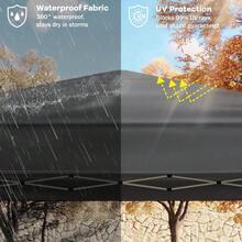 Carpa plegable de 10 x 10 pulgadas - Pabellón exterior de altura ajustable - Gazebo plegable de fácil instalación con bolsa de transporte, 4 sacos de arena, estacas y cuerdas tensoras - Ideal para fie - Gris - Ver 9