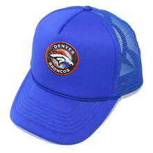 Custom Baseball Cap Personalized Trucker Hat For Men Women  Broncos Logo Patch Design Your Own Photo Logo Text, Adjustable Snapback Mesh Back Dad Hat, Custom Printed Graphic Sun Cap, Unique Personalized Gift - Royal Blue - View 3