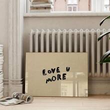 1幅“爱你更多”字样墙画海报，可爱帆布画，适合客厅、卧室装饰，送给朋友的贴心礼物，完美的乔迁礼物，不含画框 - B - 查看 2