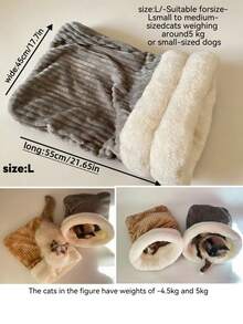 1pc Cat Sleeping Bag, Comfortable Cat Sleeping Bag, Cat Winter Sleeping Bag, Warm And Cozy Cat Sleeping Bag - Semi-Enclosed Soft Plush Sleeping Bag - Suitable For Indoor Cats - Multicolor - View 9