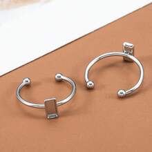 10个不锈钢开口戒指底座，扁平空白底座，适用于DIY珠宝制作、宝石镶嵌 - 不銹鋼戒指托 - 查看 9