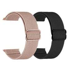 2条18mm/20mm/22mm快拆尼龙表带，兼容三星Galaxy Watch 7/4/5/6 40mm/44mm/6 Classic 43mm/47mm/Active 2/Gear S3 Classic；弹性尼龙表带，适用于华为Watch GT5/GT4 41mm/46mm/GT2/GT 3 42mm/46mm/Watch 4 Pro/GT 5 Pro；可调节弹性尼龙表带，兼容 49mm/46mm/45mm/44mm/42mm/41mm/40mm/38mm，男女通用 - 黑+肉粉 - 查看 15
