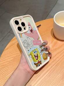 1 pieza Funda de teléfono a prueba de golpes con diseño de hamburguesa y letras de dibujos animados Creative Rainbow SpongeBob Squarepants, compatible con Samsung/Apple 17/16/15/14/13/12/11Pro Max/12Pro/14Plus y otros modelos - Multicolor - Ver 4