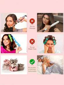 2pcs/Set No Heat Curling Iron And Curling Cap Combo, Loose Wavy Hairstyle Tools Set (1 Curling Iron + 1 Cap), Curling Iron, Curling Brush, Curling Tools, No Heat Curling, No Heat Curl, Hair Curler, Hair Roller, Curling Tools, Hairstylist, Hairstylist Accessories - Multicolor - View 9