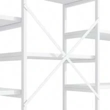 Modern And Minimalist Style Shelf Measuring 160 X 30 X 180 Cm, Made Of Sturdy Steel Tubes And MDF, With Multiple Storage Compartments, Rectangular And Arched Design, White. - 1PC - 查看 11