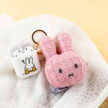 Miffy Rabbit Face Soft Hanging Keychain, Cute Rabbit Soft Bag Charm, Miffy Theme Collectible Surprise Plush Pendant, Can Be Hung On Bags, Backpacks, Keys, Super Adorable Fluffy Keychain Accessory - Multicolor - View 7