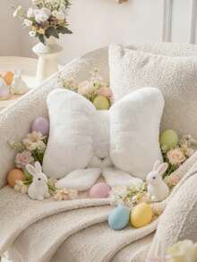 1 Peça Almofada de Laço, Almofadas Decorativas em Formato de Borboleta, Almofadas Fofas, Decoração Fofa para Cama, Sofá e Casa, Almofada Macia e Aveludada, Presente para Sofá, Quarto, Sala de Estar, Decoração Doméstica, Decoração de Quarto, Festa Diária, Casamento, Dia dos Namorados, Páscoa, Presente do Dia dos Namorados - Branco - Visão 12