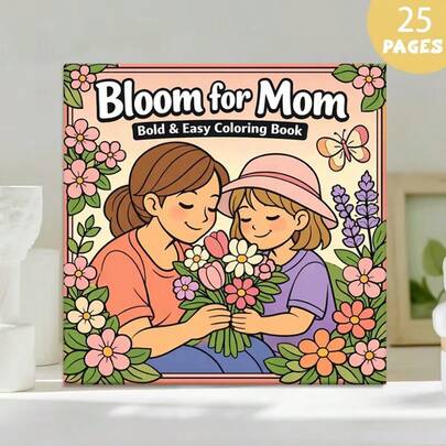 (Upgraded Luxury Version, Thicker Paper, 20.5*20.5cm) "Mom And Me Coloring Pages - 25 Heartwarming Mother's Day Line Art Designs", Suitable For Couples And Families, Suitable For Gatherings, Valentine's Day, Birthday And Other Holidays. Painting And Learning Supplies, 25 Pages, Book, Coloring Book, Learning Supplies, School, Christmas, Halloween, Birthday, Back To School Gift, Coloring Book, Adult Coloring Book