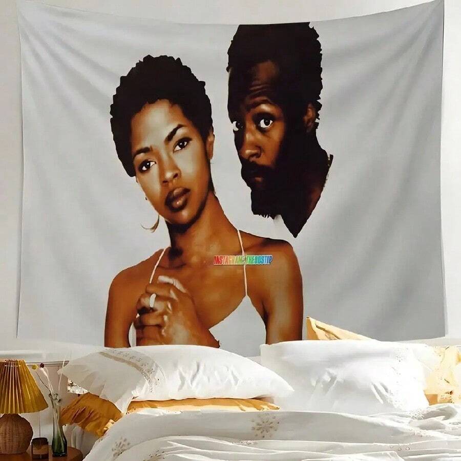 Alternative HipHop Trio Fugees Tapestry Multipurpose Home Art For Living Room Bedroom Dorm High Quality Soft Fabric(5).Jpg - White 1pc - View 1