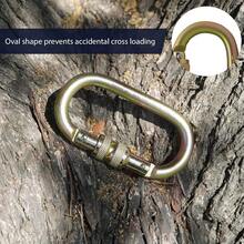 Mosquetón de Bloqueo de Tornillo 25KN Pack de 5 Acero Resistente Forma D Profesional para Escalada en Roca Rapel y Aventuras al Aire Libre - 1 - Ver 5