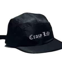 Black Graphite Five Panel Cap On - Crazy Black - View 3