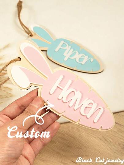 1pc Personalized Rabbit & Carrot Design Backpack, Water Bottle Accessory, Easter Hanging Decor, Easter Gift For Friends