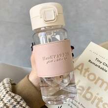 500ml Leak-Proof Water Bottle With Straw, Portable Minimalist Style Cup Suitable For Milk, Coffee, Tea, Juice And Other Beverages, Hand Washable, Fit For Sports, Fitness, Travel - Multicolor - View 10