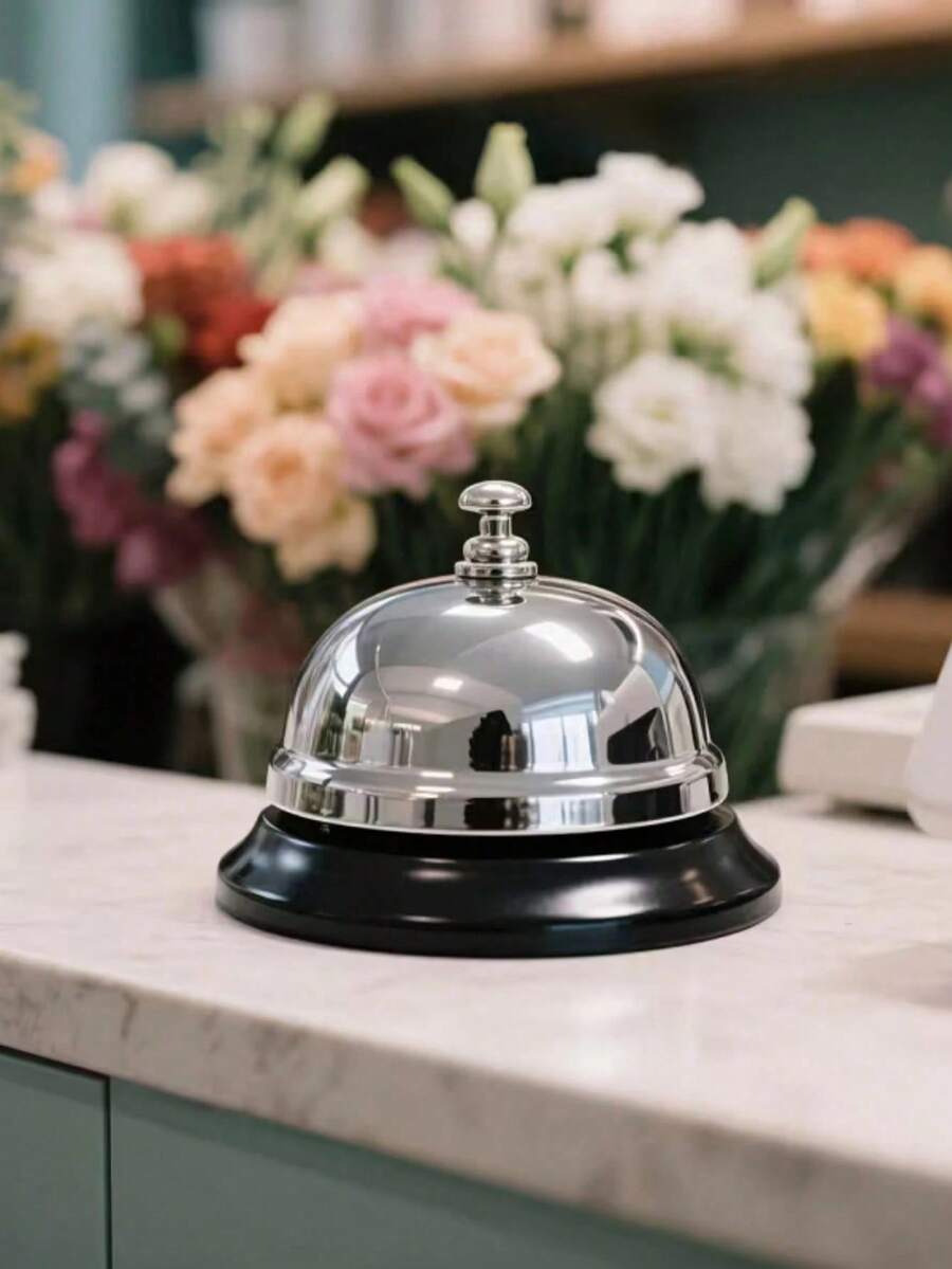 Desk Bell - Call Bell - Reception Bell - Suitable For Restaurant, Meeting, Hotel, School, Classroom, Party, Event - Portable Signaling Device - Restaurant Service Bell - Service Bell - Portable Bell - Classic Bell Appearance - High-Quality Craftsmanship - Sturdy Metal Bell - Stainless Steel Bell - Long-Lasting Clear Ringing Sound - Applicable For Kitchen, Restaurant, Bar, Hotel And Reception Area - Available In Different Sizes - Multicolor - View 1