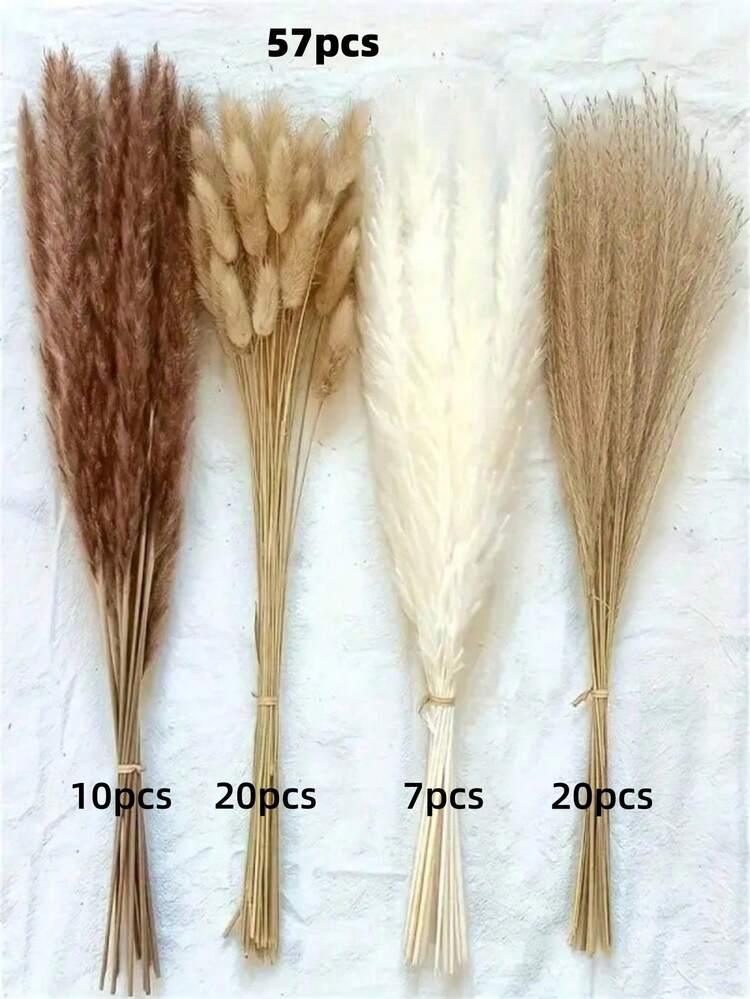 57/97pcs Natural High-Quality Rattan Grass Decor Dried Flowers, Suitable For Home, Wedding, Event And Holiday Decoration (Valentine's Day, Mother's Day, Easter, June Festival, Thanksgiving) - Multicolor - View 13