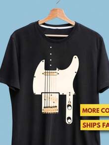 Guitar Shirt, Telecaster  Shirt, Pm Ultra Soft Tee. - màu đen - Xem 1
