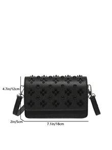 Women's Luxury Custom Letter Small Crossbody Chain Bag - Black - Black - View 4