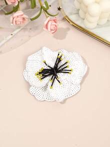 1个优雅新款亮片花朵发夹，女士发饰，侧刘海夹 - 彩色 - 查看 6