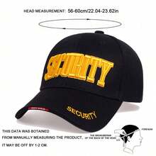 1pc Men's SECURITY Embroidered Baseball Cap, Streetwear Fashion Casual Hat For Spring, Autumn, Travel, Beach Vacation - Multicolor - View 2