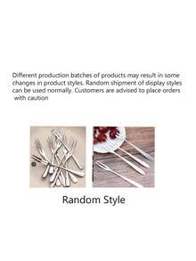 5-100pcs/Set Stainless Steel Fruit Forks, Dessert Forks, Minimalist Fruit Forks, Modern Cake Forks, Decorative Salad Forks, Reusable Fruit Picks, Kitchen Utensils Christmas Gift - Silver - View 8