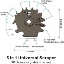 1pc Stainless Steel Barbecue Grill Scraper, Multifunctional Scraper, Perfect For Cleaning Grills And Camping Gear, Gap Cleaning Scraper - Cleaning Scraper - View 9