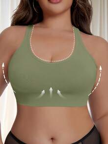 5-Pack Women's Plus Size Sports Vest, Women's Underwear, Strapless Bra, Running Bra, Crossover Vest, Can Be Worn Outerwear, Shock-Absorbent Sports Bra, Running Bra With Push-Up And Support, Beautiful Back, Supportive Wire-Free, Sexy Women's Underwear Sports Vest Bra With Pads, Seamless Push-Up Top Bra, Wire-Free Sports Vest Top Underwear, Yoga Basic Sports Bra, Curve Summer Bra - 彩色 - 查看 4