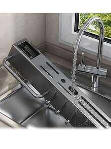 Soporte de Cuchillos para Pared Acero Inoxidable | Barra Multifuncional Cocina con 8 Ganchos Extraíbles + Toallero, Almacenamiento Organizador - Negro - Ver 3