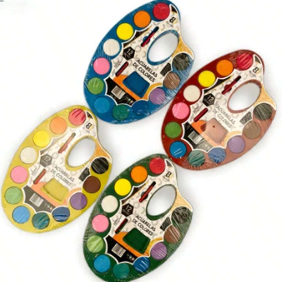 Acuarelas Sólidas Portátiles en Estuche Metálico, Colores Duraderos, para Viaje, Sketching y Pintura al Aire Libre - Una pieza - Ver 1