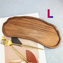 1pc Wooden Tray, Rosewood Tray, Snack Tray, Food Tray, Tea Set Tray, Household Tray, Dessert Tray, Restaurant Tray, Kitchen Tray, Breakfast & Dinner Tray, Fruit Tray, Dinner Tray - Brown - View 13