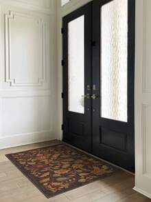 1pc Rug/Carpet/Area Rug/Bath Mat/Bath Rug/Door Mat/Runners/Runner Rug, European And American Vintage - Classical Floral Leaf Pattern Plant Elements - Hallway Runner Carpet, Bathroom, Kitchen, Doorway, Entrance, Hallway, Bedside, Living Room, Bedroom, Etc. + All-Season Soft Washable Rug, Home Decor - Multicolor - View 5