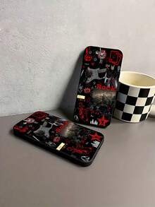 ¡Vibraciones de rock and roll para siempre! Esta elegante funda es compatible con los modelos  17, 16, 15, 14 Pro Max, 13, 12, 11, XR y XS Plus. Fabricada en silicona TPU, ofrece protección contra golpes y caídas, además de una sensación superior. Es un regalo ideal para familiares, amigos y seres queridos, y la elección perfecta para San Valentín.fundas para ,fundas,accesorios para celular,fundas para celular,fundas para  13,funda  13,funda  16,funda  17 pro max,funda  15,fundas para  16,fundas  11,fundas ,Música rock, elementos del rock - Negro - Ver 7