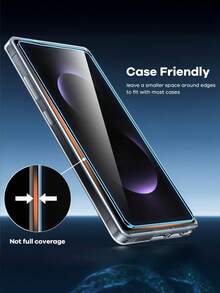 安卓手机贴膜 2片装 高清钢化玻璃屏幕保护膜，兼容三星 Galaxy S26/S26 Plus/S26 Ultra/S25/S24 Ultra/S23 FE/S22/S21/S21 Plus/A55/A33/A54/A53/A17/A16/A56，触感顺滑，安装简便，一键粘贴，防尘，高清晰度，防指纹，防刮花，9H硬度，母亲节礼物 - 無色 - 查看 6