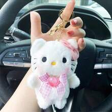 SANRIO 1pc Peach Plush Pendant, Backpack Charm, Cartoon Ornament, Doll Bag Decoration, Holiday Gift, Christmas Tree Decor - Multicolor - View 15