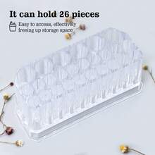 新款26孔亚克力透明美甲收纳盒，可作刷子架、钻头展示架，简约亚克力透明笔筒 - 彩色 - 查看 11