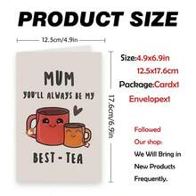 1张可爱“最佳茶饮”双关语妈妈贺卡（含信封） - “妈妈，你永远是我的最佳茶饮”俏皮话，完美适用于妈妈/母亲节/生日，趣味贺卡 - 彩色 - 查看 5